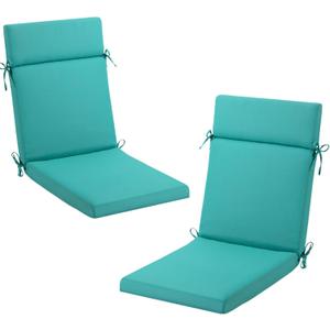 Outdoor Chair Patio Furniture Cushions, Rocking Chair Cushions Waterproof, 21" x 20", Outdoor Seat Cushions with Straps for Set of 2 (Green)