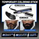 Noerrors Beard Pencil Filler for Men, Enhancement Pencil Kit with 4 Tips Pen&Temporary Beard Coloring&Brush Set Hairline Moustache Eyebrows Waterproof Filling Shaping Styling Makeup Tools #Black