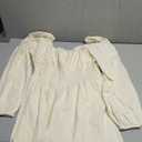 LILLUSORY Women's Long Sleeve Mini Cottagecore Dresses 2026 Fall Outfits Square Neck Casual Flowy Short Dress Fashion (X-Large, Apricot)