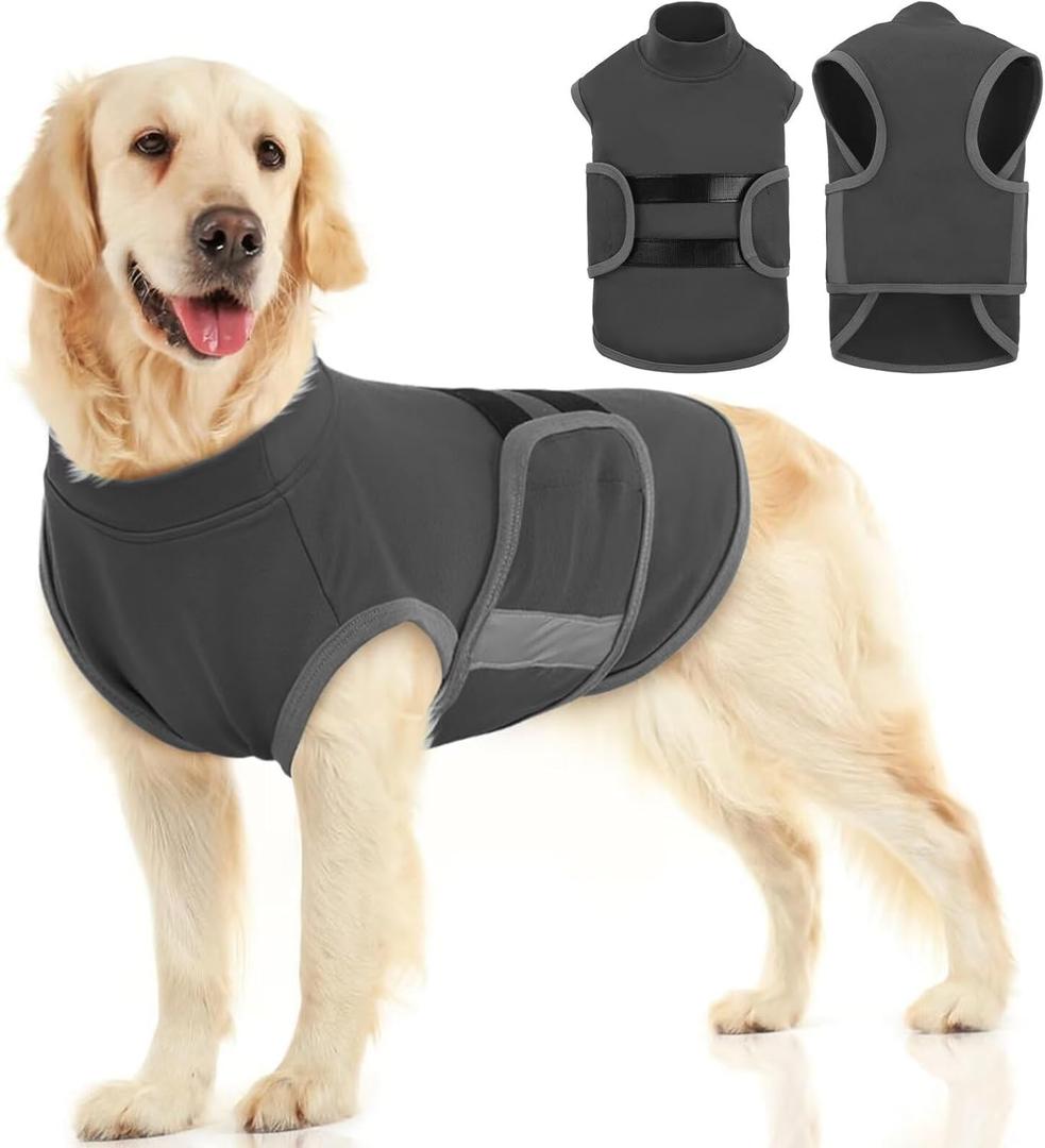 MIGOHI Breathable Dog Anxiety Calming Vest,Dog Firework Anxiety Relief Vest,Dogs Stress and Anxiety Relief Coat,Anxiety Vest for Dogs, XL, Gray (X-Large(Chest:29.5"-35"))