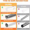 2 Pack Tension Curtain Rods Adjustable Spring Curtain Rod No Drilling 19.5-27 Inch,1/2"Diameter Expandable Tension Rod 1 Black 1 White,Spring Loaded Rod for Windows,Kitchen,Closet,Doors