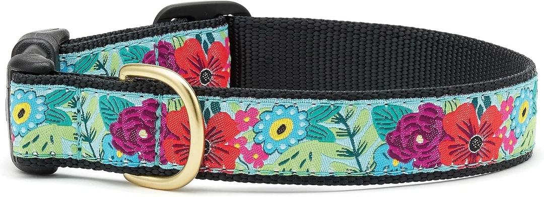 Up Country Flower Story Pattern Dog Collars Medium (10 to 16 Inches) 5/8 Inch Narrow Width