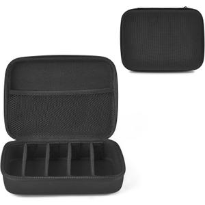 Mkono Travel Sunglasses Organizer Glasses Case Multiple Pairs with Adjustable Slots Portable Eyeglasses Case Storage Box for Men Women, Medium, Black