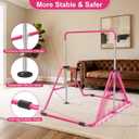 SHIWEI Gymnastics Bar for Kids, Foldable Gymnastic Bar with 5 Adjustable Height, Expandable Training Equipment for Indoor/Outdoor