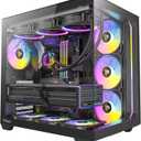 Antec C5 ARGB, 7 x 120mm ARGB PWM Fans Included, Up to 10 Fans Simultaneously, Type-C 3.2 Gen 2 Port, Seamless Tempered Glass Front & Side Panels, 360mm Radiator Support, Mid-Tower ATX PC Case