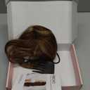 REECHO Hair Toppers for Women Real Human Hair, Seamless Human Hair Toppers with Bangs, 360 3D Cover Clip in Bangs Hair Extensions for Daily Wear, Medium Brown with Highlights