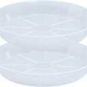 2 Pack Plant Saucer Drip Tray 22 inch, Large Heavy Sturdy Plastic Planter Flower Pot Saucers for Indoor Outdoor Garden, Plant Water Drip Trays for pots (22" 2Pack, Clear)