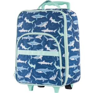 Stephen Joseph, Kids Roling Carry-On Luggage, 12.5"L x 6.5"W x 18"H, Blue Shark