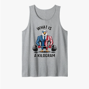 What Is a Kilogram Funny Eagle USA Patriotic Gym Design Tank Top, L