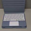 Harvopu Compatible for iPad 11th 10th Generation Case with Keyboard, Folio Cover with Pencil Holder, Multi-Touch Trackpad, 7 Color Backlit, Detachable Keyboard for iPad (A16) 11th/10th Gen (Blue)