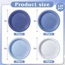 120 Pcs Dusty Blue Paper Plates,Boy Baby Shower Plate Set 9 inch Gradient Blue Birthday Cake Plates Dessert Plate for Birthday, Baby Shower, Tea Party