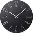 jomparis Wall Clock 12" Silent Non-Ticking Modern Style Wooden Wall Clocks Decorative for Office Home Bedroom School (Black)