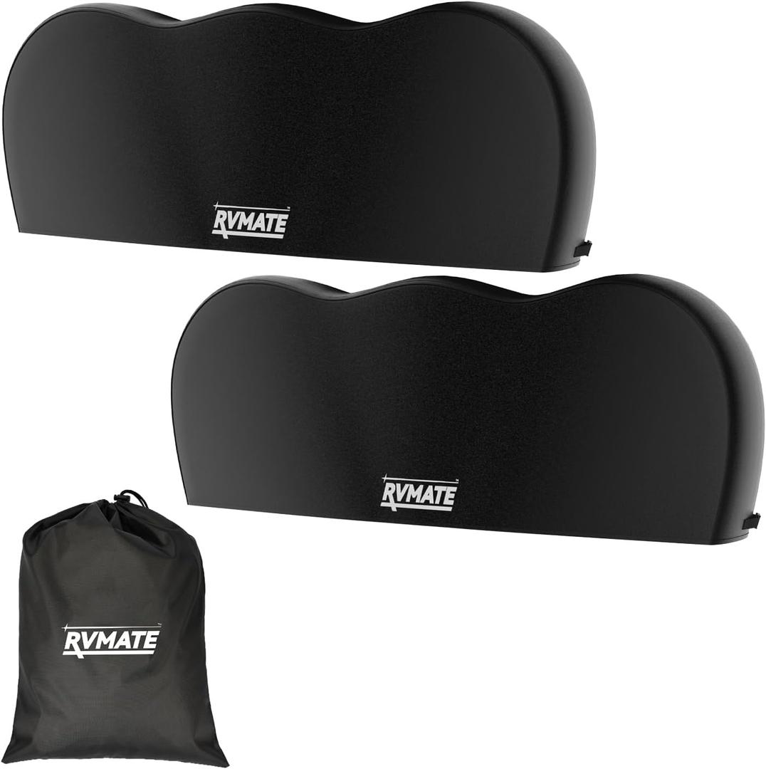 RVMATE Triple Axle Tire Covers, RV Tire Cover (2 Pack) Fits 30"-32" Diameter Tires, Waterproof Anti-UV Wheel Covers RV Accessories for Truck/Trailer, Black