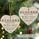 3 x Sister Christmas Ornament 2025 - Xmas Gifts for Sisters Far Away on Birthday, Unique Bestie Soul Sister Gifts for Women, Cute Friendship Ornament for Christmas Tree Decorations