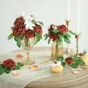 Ling's moment Fall Artificial Flowers 25Pcs Amber Roses Decor w/Stems,3" DIY Foam Floral for Wedding Bouquet/Centerpieces, Outdoors Party Backdrop, Room/Table, and Garden/Pot Decorations