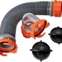 Camco 3-Foot Super Heavy-Duty Tote Tank Sewer Hose Kit | 18mil HTS Vinyl (39645), Black