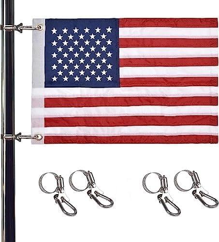 Universal Boat Flag Marine with 4 Boat Flag Pole Kits USA Flag with 50 Embroidered Stars American Boat Flag