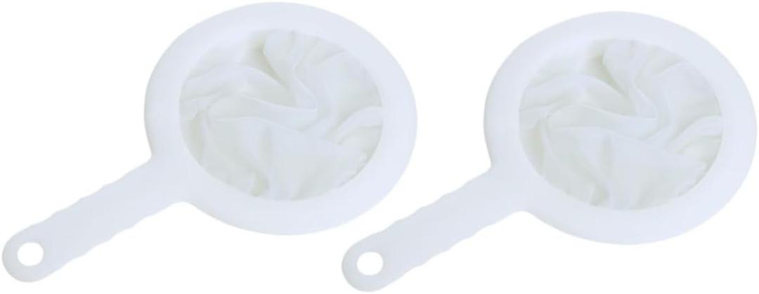 Cabilock 2pcs Fine Mesh Juice Strainer Kitchen Filter for Soy Milk and Fruit Juice Multi-purpose Outdoor Use Mesh Design