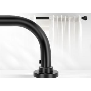 Black Wrap Around Curtain Rods 2Pack:Blackout Heavy duty Adjustable Window Curtain Rod for Bedroom,Industrial Darkening Curved French Metal Single Drapery Rods Easy Install,Matte Black 48-90"