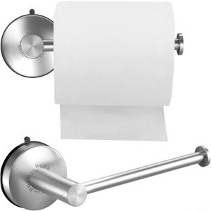 DGYB Brushed Nickel Toilet Paper Holder Wall Mount 5.8 Inch Suction Cup Toilet Paper Roll Holder Modern TP Holder SUS 304 Stainless Steel Toilet Tissue Holder for Bathroom Kitchen (Brushed Nickel - Upgrade)
