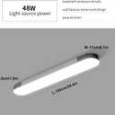 Qcyuui Dimmable LED Ceiling Light Modern Acrylic Linear LED Ceiling Lamp 39.4in Semi Flush Mount Wraparound Shape Lighting Fixture with Remote Control for Kitchen Dining Room (48W/3000-6500K)