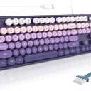 MOFII Computer Keyboards Wired, Plug Play USB Full Size Typewriter Keyboard, Cute Colorful Aesthetic Keyboard with Foldable Stands for Windows PC Laptop (Purple Gradient)