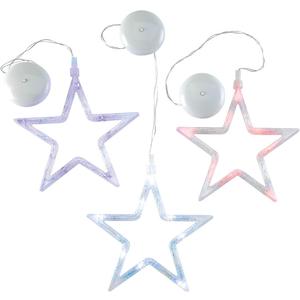 Holiday PeakTM Patriotic Suction Cup Lights - Set of 3 Red, White, and Blue Window Lights, LED Wall Dcor with Timer, Easy Installation, Battery-Powered, 20" L x 7.375" W x 1" D