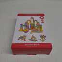 Alphabet Number Wooden Building Blocks Set -100 Blocks in 5 Water Paint Colors and 7 Shapes. Preschool Montessori Kids Baby Toys. Stacking Learning Toys for Toddlers. Age 18 Months +