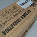 Outdoor Portable Volleyball Net System - Adjustable Height Poles with Soft Volleyball Ball, Pump, Hammer, Boundary Line, and Carry Bag for Backyard, Beach, Lawn, 20'lx3'w