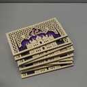 Novabright 12 Pcs Eid Mubarak Wooden Money Holders Ramadan Cash Envelope Cash Wallet DIY Eid Holders for Friends Family Muslim Party Decoration, 6 Styles (Horizontal)