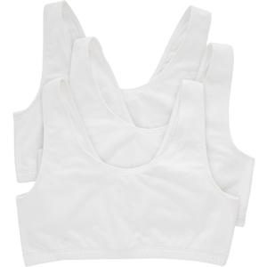 Hanes Women's Scoopneck Cotton Bralette Crop Top (3 Pack) (White/White/White)