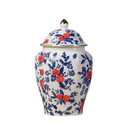 NS Online Rose Small Urn Ashes Keepsake - 8 inches Ceramics Decorative red Rose Urn, Capacity 50 Cubic inches Funeral Sharing Memorial urn for Female/Women/Mom/Girl/Humans/Pet