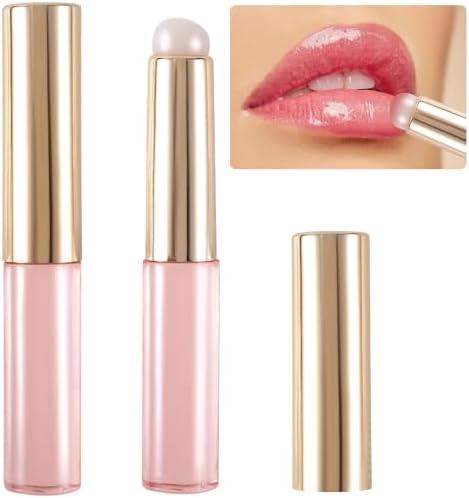 Mxxipp 2pcs Silicone Lip Brush, Portable Round Head Lip Brushes Applicator with Cover, Reusable Makeup Brush Beauty Tool for Lipstick Lip Gloss Balm Mask Concealer Eyeshadow Manicure- Pink, Set of 3