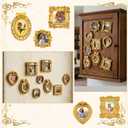 Mini Gold Frames, 1x1 Inch Vintage Resin Picture Frame Antique Photo Frames Oval Rectangle Wall Hanging Display Table Frame for DIY Jewelry Christmas Holiday Party Hotel Decor (2 Colors, 10)