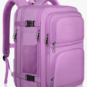 Large Travel Backpack, Laptop Backpack for women, Expandable 52L Carry On Backpack, TSA Water Resistant Weekender 18.4 Inch Laptop Backpack, Anti Theft Business Computer Bag with USB Port, Purple