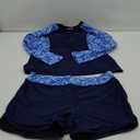 Hanna Nikole Women Plus Size Rash Guard Long Sleeve Two Piece Bathing Suit with Boy Short UPF 50 Swimsuits