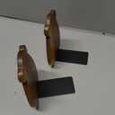 Muso Wood Bookends for Shelves, Decorative Book Ends for Children, Non-Skip Wooden Bookends for Office/Home/School (Walnut 1 Pair)