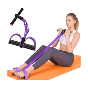 Resistance Bands with Handles, 6-Tubes Elastic Foot Pedal Resistance Bands, Natural Rubber Ankle Puller Sit-up Exercise, Multifunction Fitness Bands for Abdomen, Waist, Arm, Leg Stretching Training