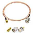 Superbat SMA Male to SO239 RF Coaxial Coax Cable 6.5ft + 3pcs Adapter Kit, SMA to UHF Cable + SMA to SO239/PL259 Adapter Kit for RF Applications/CB Radio/Handheld Radio Antenna/Walkie Talkie etc (79.2 in)