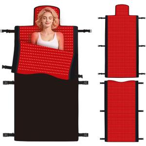 Red Light Therapy Mat, 2in1 LEDs (660nm& 850nm) Red Light Therapy Blanket, Premium Material, Adjustable Timer & Intensity