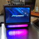 PRONEXT Karaoke Machine with Lyrics Display Screen for Adults, Bluetooth Speaker with 2 Rechargeable UHF Mics, 14" Tablet, 800W Peak Power, DJ Lights, Portable Karaoke System for Party(Stand Included)