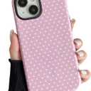 ZTOFERA Magnetic Case for iPhone 15, Polka Dot Phone Case Cute for Girl Women, Compatible with Magsafe, Hard PC+Soft TPU Protective Phone Cover for iPhone 15-Pink