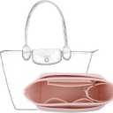 D.DUO Bag Insert Organizer, purse accessories, Suitable For Longchamp long handle tote organizer (Pink, Llong handle)