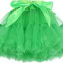 Girl's Lightweight Tutu Skirt Princess Puffy Skirt Layered Ballet Dance Skirt(Green,L) (Green, L)