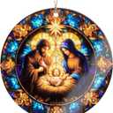 2 x Nativity Ornaments for Christmas Tree, Christmas Ornaments 2025, Religious Nativity Scene Decoration, Christian Christmas Ornaments, Elegant Holy Family Ornament, Faith-Inspired Holiday Keepsake (Nelxi-209)