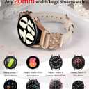 TOYOUTHS Celtic Knot Leather Band Compatible with Samsung Galaxy Watch 7 6 5 4 FE 40mm 44mm/Watch 6 Classic/Watch 5 Pro/Watch 4 Classic/Active 2/Watch 3 41mm Women, 20mm Slim Dressy Leather Strap (Starlight/Rose Gold Buckle)