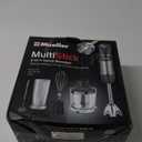 Mueller Multistick 5-in-1 Immersion Blender Handheld, 12 Speed Hand Mixer - Turbo Boost, Heaviest Duty Copper Motor, Titanium Blades Hand Blender, Milk Frother Wand, Whisk, Beaker, Chopper, Grey (Gray)
