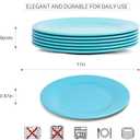 11 inch Aqua Melamine Plastic Beaded Dinner Plate Set of 6, BPA Free, Chip & Break Resistant, Lightweight, Great for Dining, Weddings & Everyday Meals