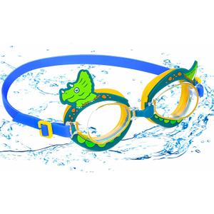 Haktoys Swim Goggles: Fun and Safe Swimwear Accessories for Kids | Swimming Pool Toys for Water Play (Green Dinosaur)