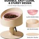 MS!MAKE SURE Adjustable Raised Cat Bowls, Ceramic Elevated Cat Bowls, Pet Bowl with Anti - Slip Rubber Pad, Leak - Proof, Lead & Cadmium Free, Whisker - Friendly, for All Life Stages of Age Pink